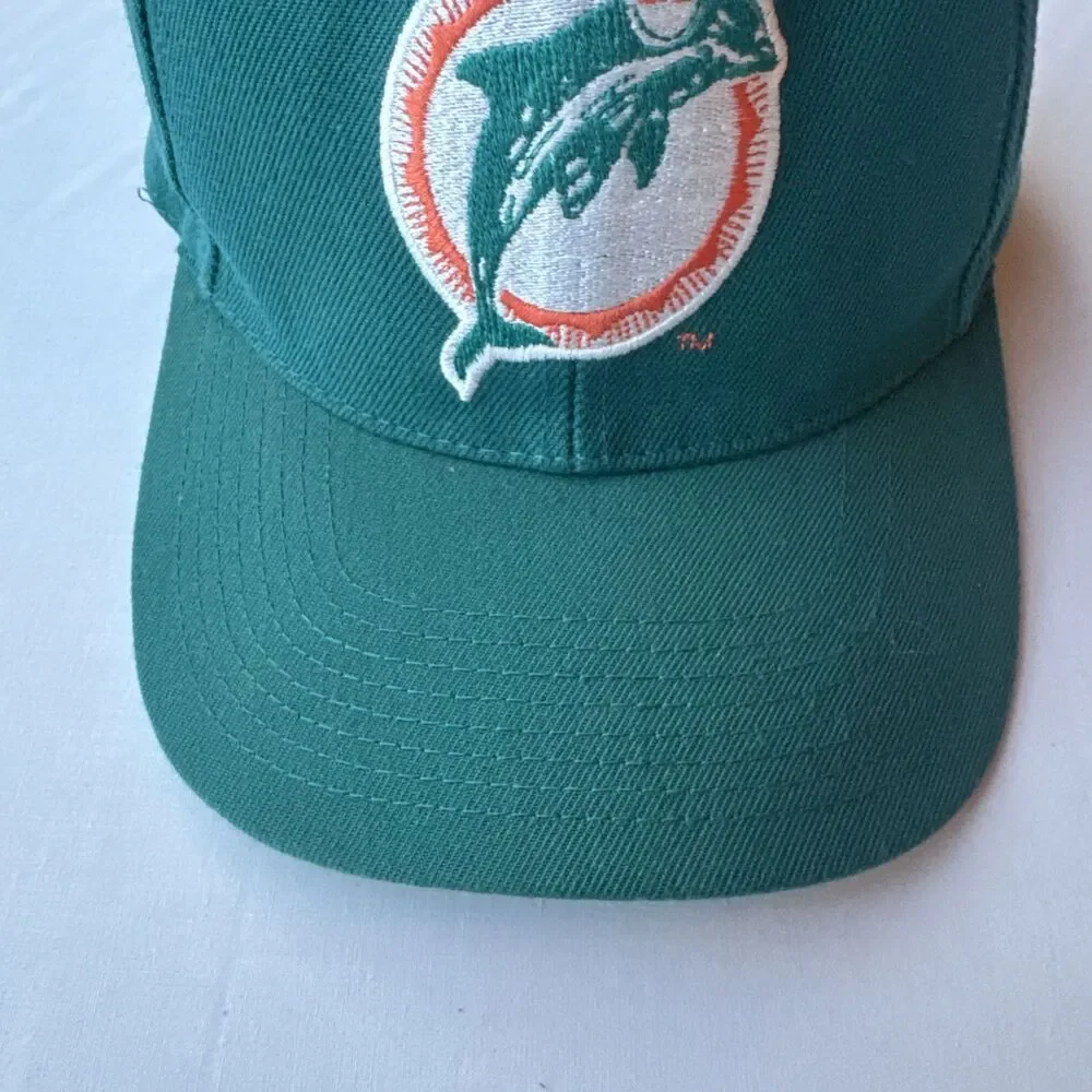 VTG 90s Sports Specialties Miami Dolphins Twin Image Snapback Hat Cap Wool Blend